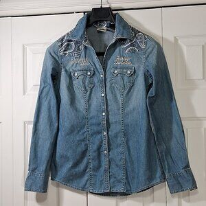 Harley Davidson denim long sleeve shirt